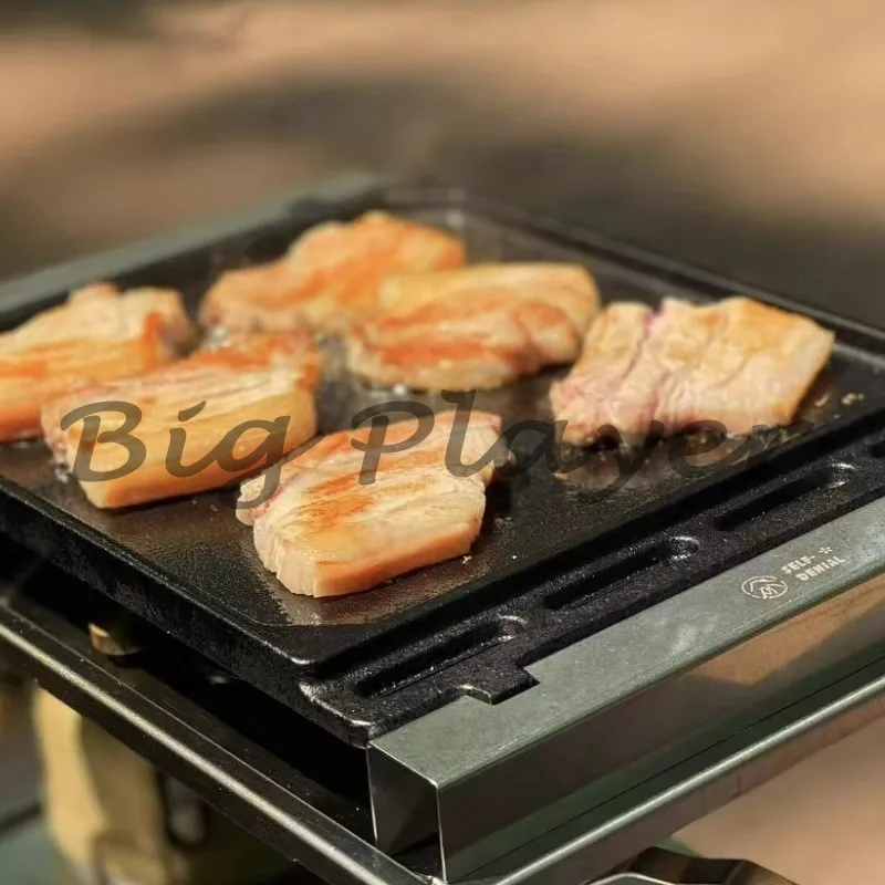 Outdoor  Gs450 Barbecue Plate Igt One Unit Iron Plate Cast Iron Barbecue Plate Camping Style Self-Driving Frying Pan