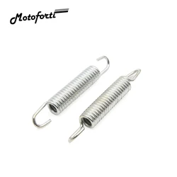 Motoforti 2pcs Silver Tone Metal Motorcycle Foot Kickstand Side Stand Spring for CG125
