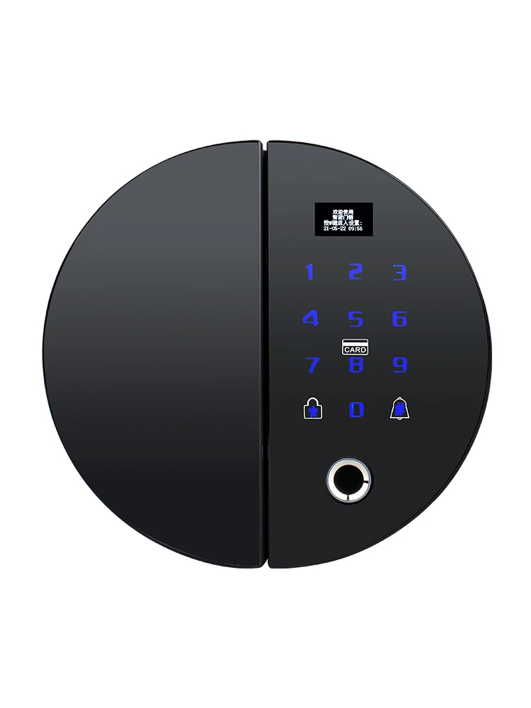 Glass door fingerprint lock free hole office password lock single and double door smart electronic access lock remote control