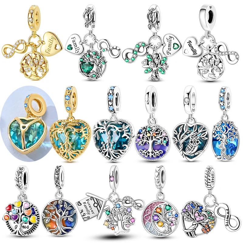 

Горячая новинка: Шармы-бусины из стерлингового серебра 925 пробы, подходят для оригинальных браслетов, с символом Вечности, Древом Жизни, Семейным деревом, для самостоятельного изготовления браслетов, женские украшения, подарок