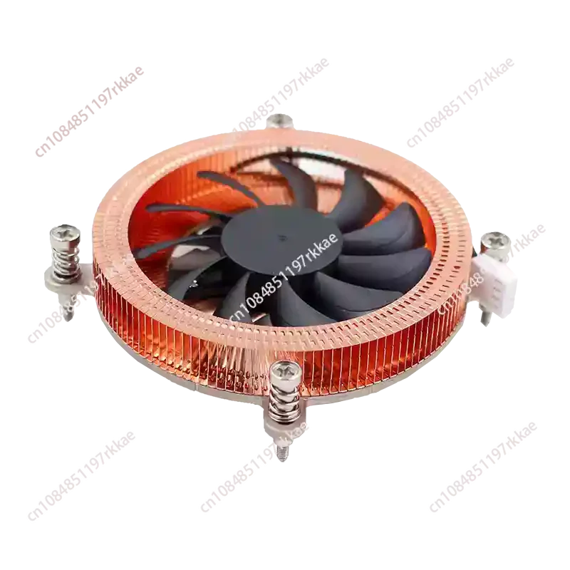 Ultra-Thin 1U Pure Copper Heat Pipe Radiator - Mute Pressurizing-down Fan for All-in-One Desktop Computer CPU
