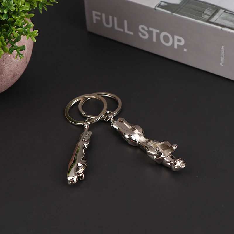 Classic Silver Color Stainless Steel Leopard Keychain Jaguar Car Keyrings Fine Bag Key Chains Two Types Creative Jewelry