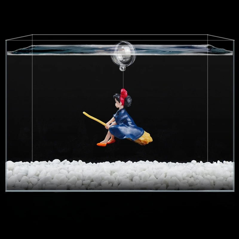 2pcs Cartoon Fish Tanks Decors Aquarium Landscaping Ornaments Mini Diver Simulated Floating Mermaid with 3cm Ball 50cm Lines