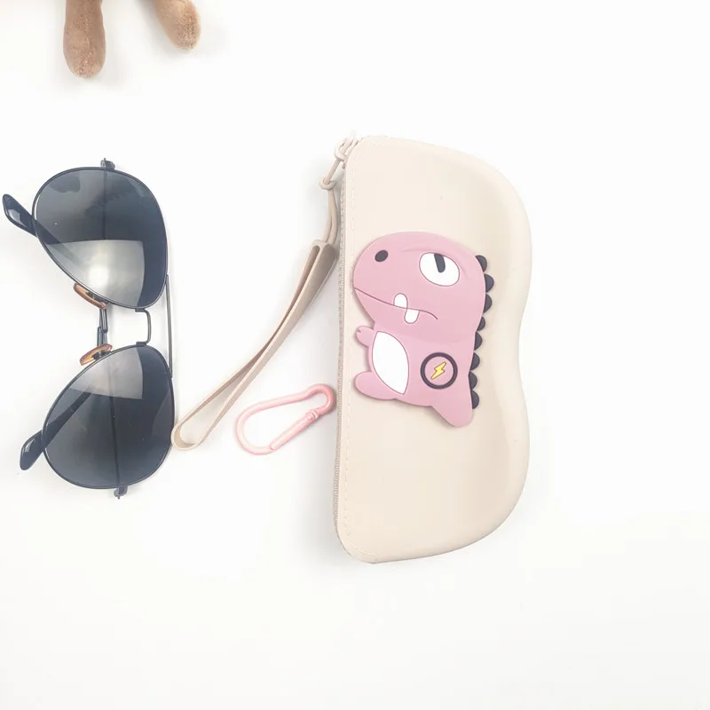 ซิลิโคนซิปแว่นตากระเป๋ากันน้ํากระเป๋าเครื่องสําอางค์เหรียญกระเป๋าผู้หญิงสี Candy ป้องกันฝุ่นแว่นตากล่องของขวัญ B2