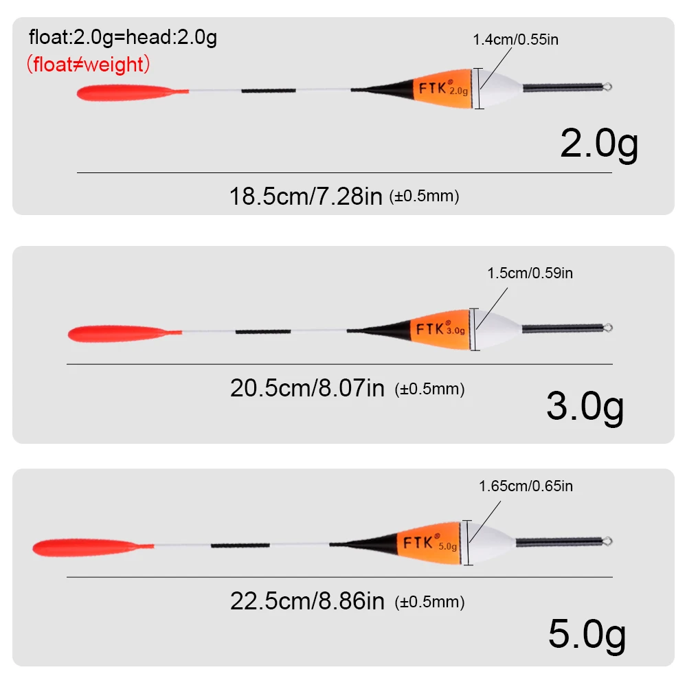 FTK 10Pcs Fishing Float 2g 3g 5g Barguzinsky Fir Float Bobber Long Tail Vertical Buoy For Carp Fishing Accessories Tackle 2023