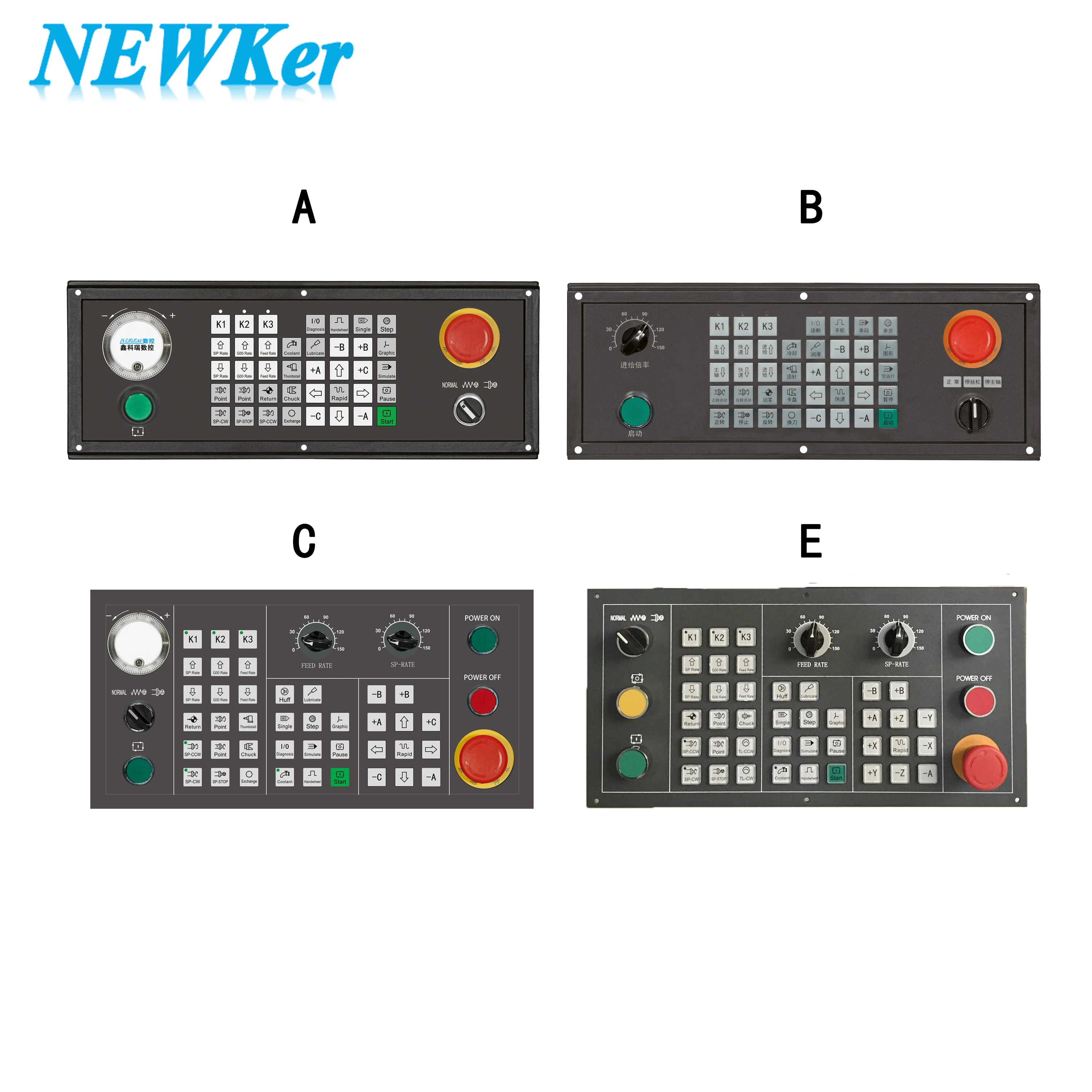 PLC computer control supported 4 axis cnc controller NEWKer CNC milling control system for PLC+ATC milling machine