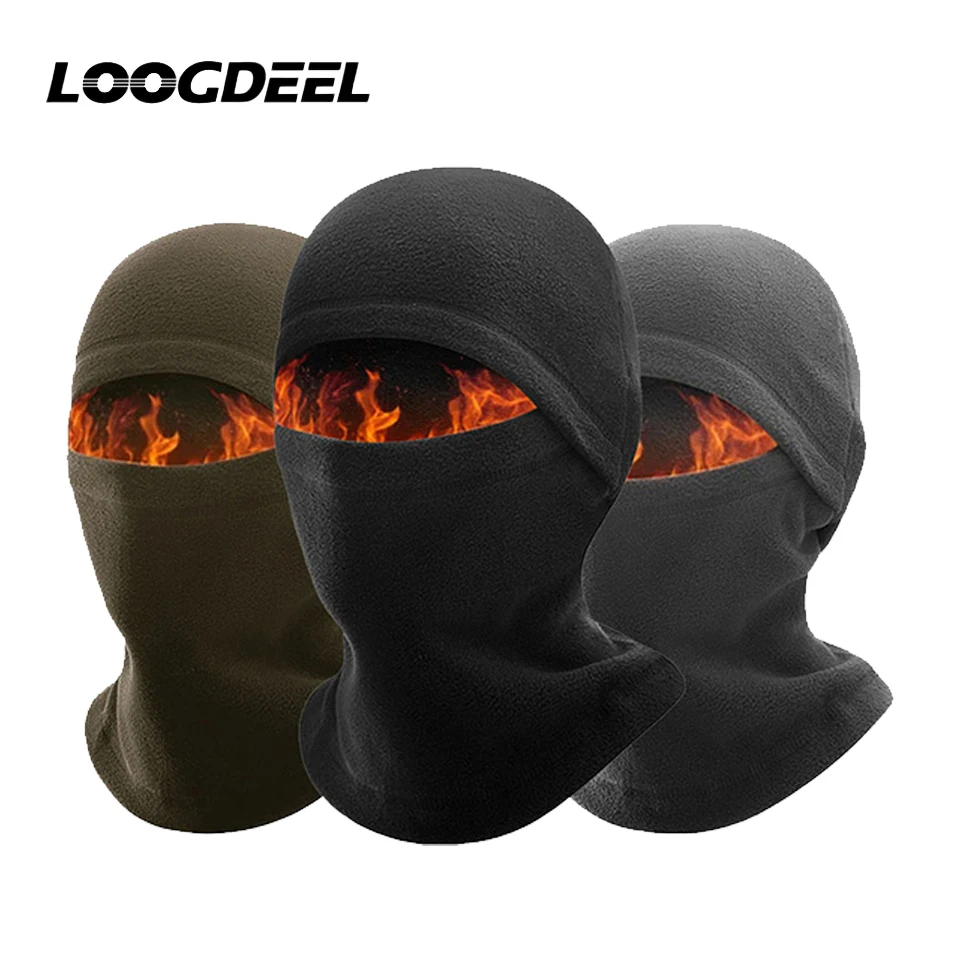 

LOOGDEEL мотоциклетный ветрозащитный шлем с подкладкой для катания на лыжах, верховой езды, бега, маска для лица, велосипедный головной убор, унисекс, зимняя теплая велосипедная Балаклава