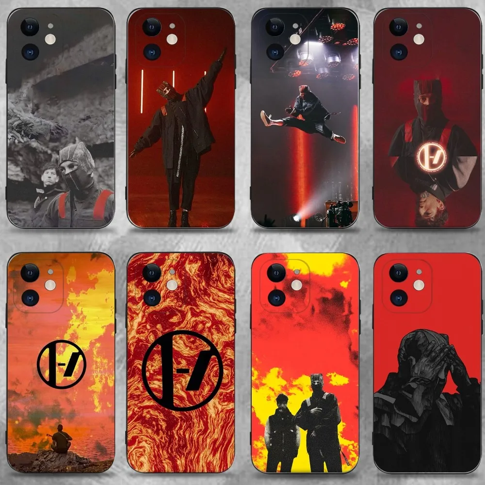 

Music T-Twenty one pilots Phone Case For iPhone 16,15,14,13,12,11 Plus,Pro Max,XS,X,XR,SE,Mini,8,7,Soft Silicone Black Cover