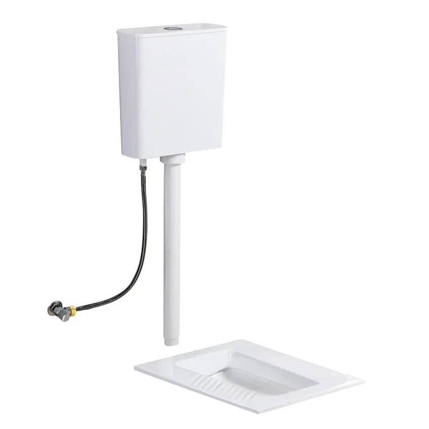 FashionBathroom Smell Proof Nanometer Smart Cleaning Glaze Ceramics Squatting WC Pan Antiskid Squat Toilet Pan Flushing Tank Ful