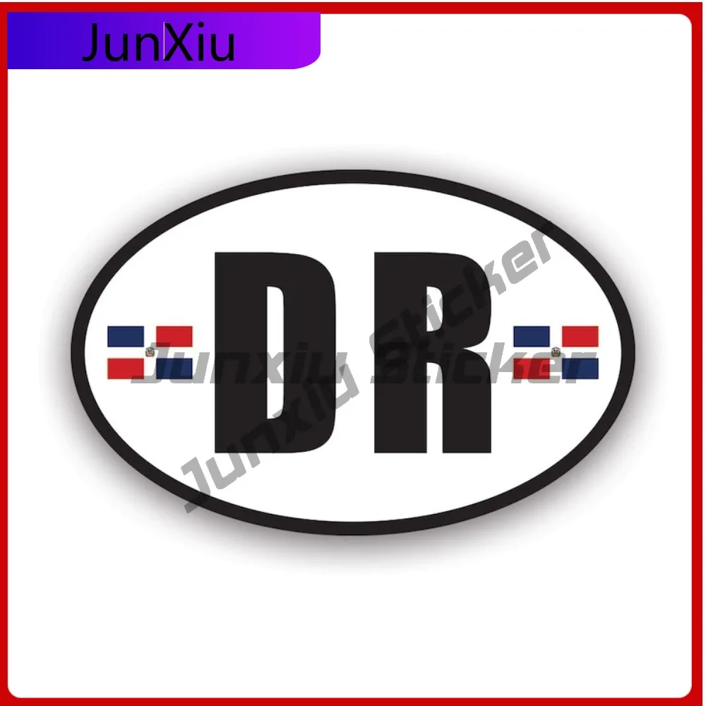 

Funny Retro Dominican Republic Oval Sticker Uv Protected Decalsflag Country Code Euro Dr V5 Car Decal Durable Outdoor For