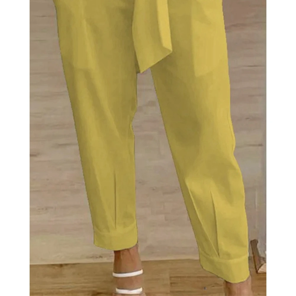 Pantalones de diseño de bolsillo de cintura alta con cremallera para mujer, pantalones largos blancos informales con cinturón, ropa coreana, verano, 2023