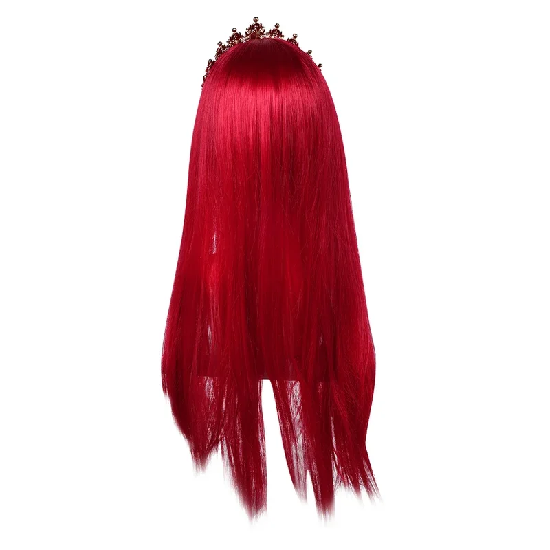 FC62024 Movie Descendent Rise Cosplay Fantasy Costume Accessories Heart Queen Wigs Red Long Straight Hair Women Hair Hallow@FC8！
