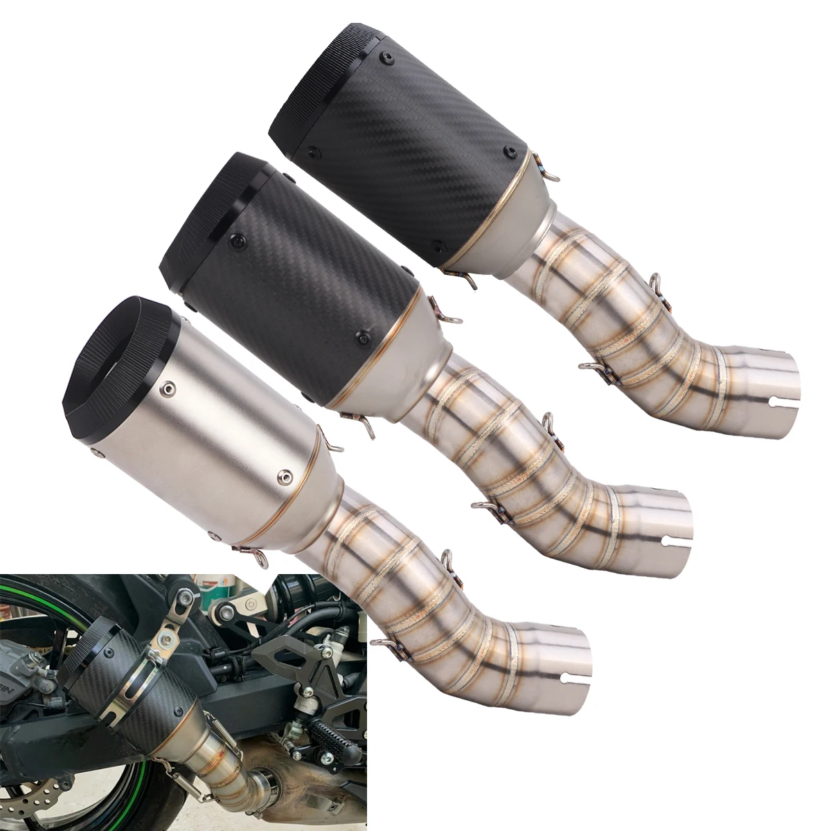 

Slip-On Exhaust Link Mid Pipe Escape For Indian FTR 1200 FTR1200S 2018-2024 Midpipe System Modified Muffler With DB Killer