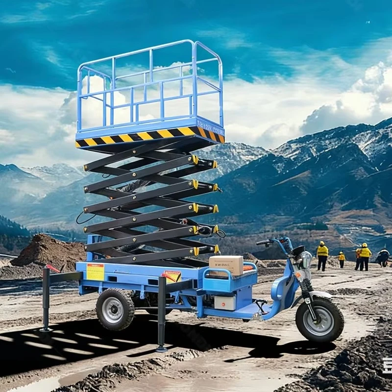 6m- 16m Tricycle Mobile Electric Hydraulic Scissor Lifting Platform for Construction Workshop Maintenance Elevador Tijera