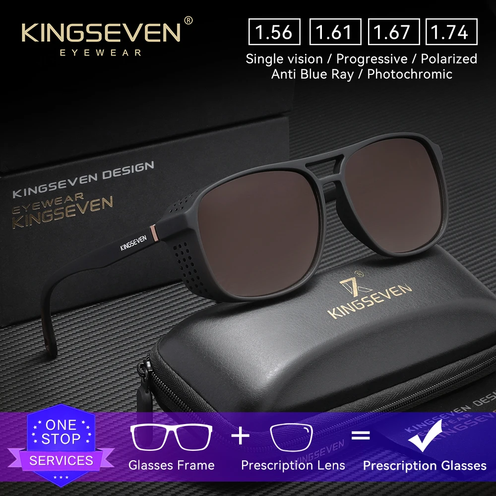 KINGSEVEN 因果光学サングラス近視遠視処方マットメガネ屋外運転偏光ファッション男性眼鏡