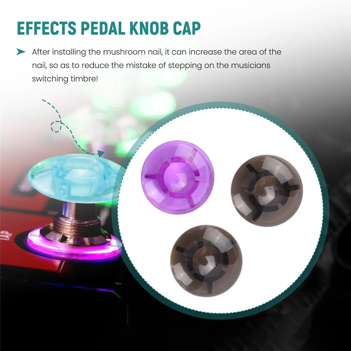 10Pcs Mushroom Guitar Effect Pedal Foot Nail CAP AmplifieRS Color Foot SwitCH Guitar Pedal Knobs