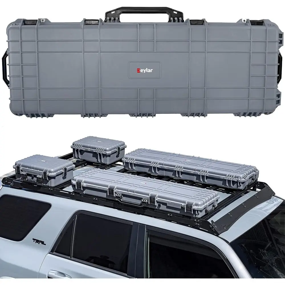 Gray 38-Inch Low Profile Storage Rack Hard-Shell Cargo Case