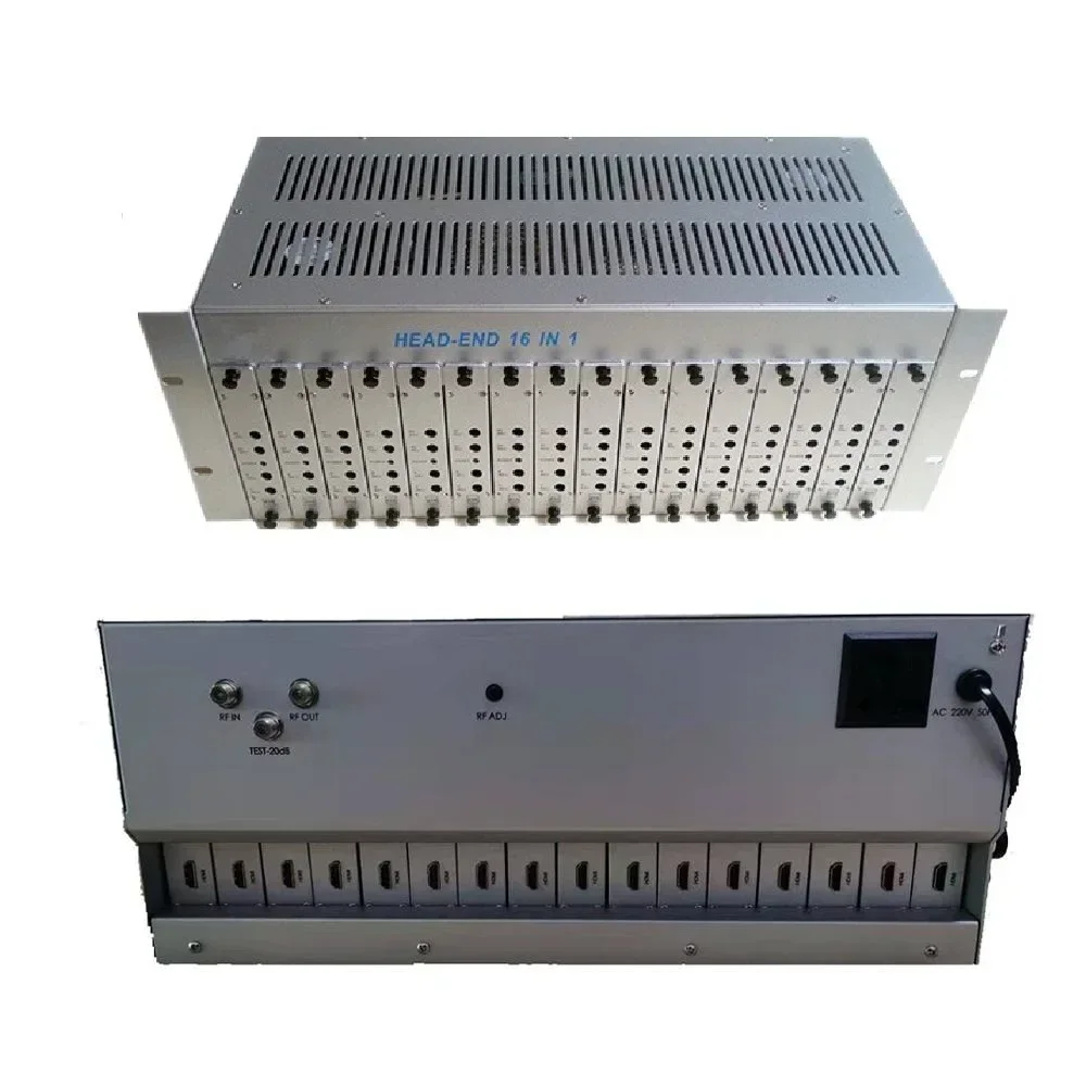 Modulador fijo analógico CATV montado en rack Modulador rf fijo de 16 canales ISO9001:2008 Modulat de frecuencia adyacente integrada de 24 vías