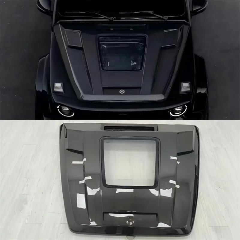 

For Benz G Class W463 W464 2019-2024 Real Dry Carbon Fiber Hood Engine Cover Hood Headliner Hood Cover Upgrade Auto Parts Kit