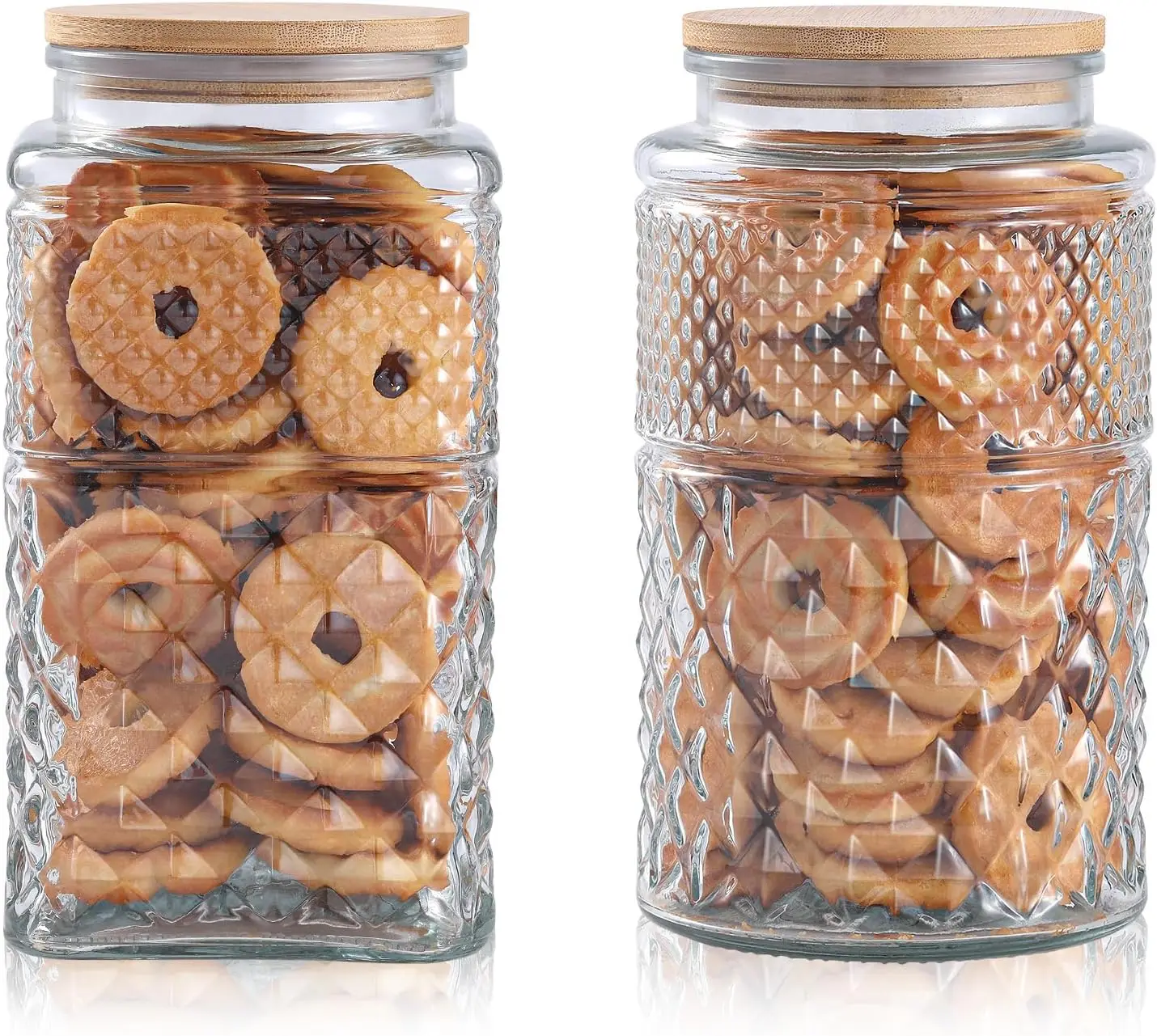 

Стеклянная банка для печенья объемом 0,7 галлона/2600 мл, набор из 2 штук, большая стеклянная банка с герметичной крышкой, стеклянный контейнер для хранения продуктов, для печенья, конфет
