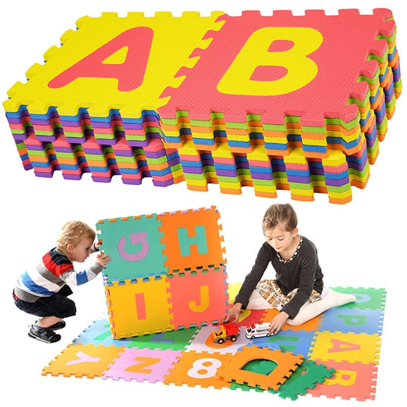 10pcs/set Number Animal Word Pattern Baby Play Mat Puzzle Toys Kids Children Eva Foam Yoga Crawling Mats Floor Tapete