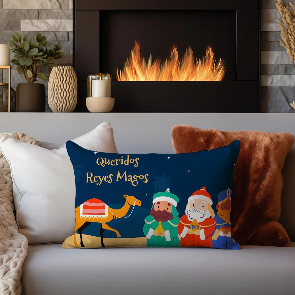 Reyes magos Magi cushion cover Sofa living Room Office Rectangle Pillow Home Coffee Shop Bedding Hit product