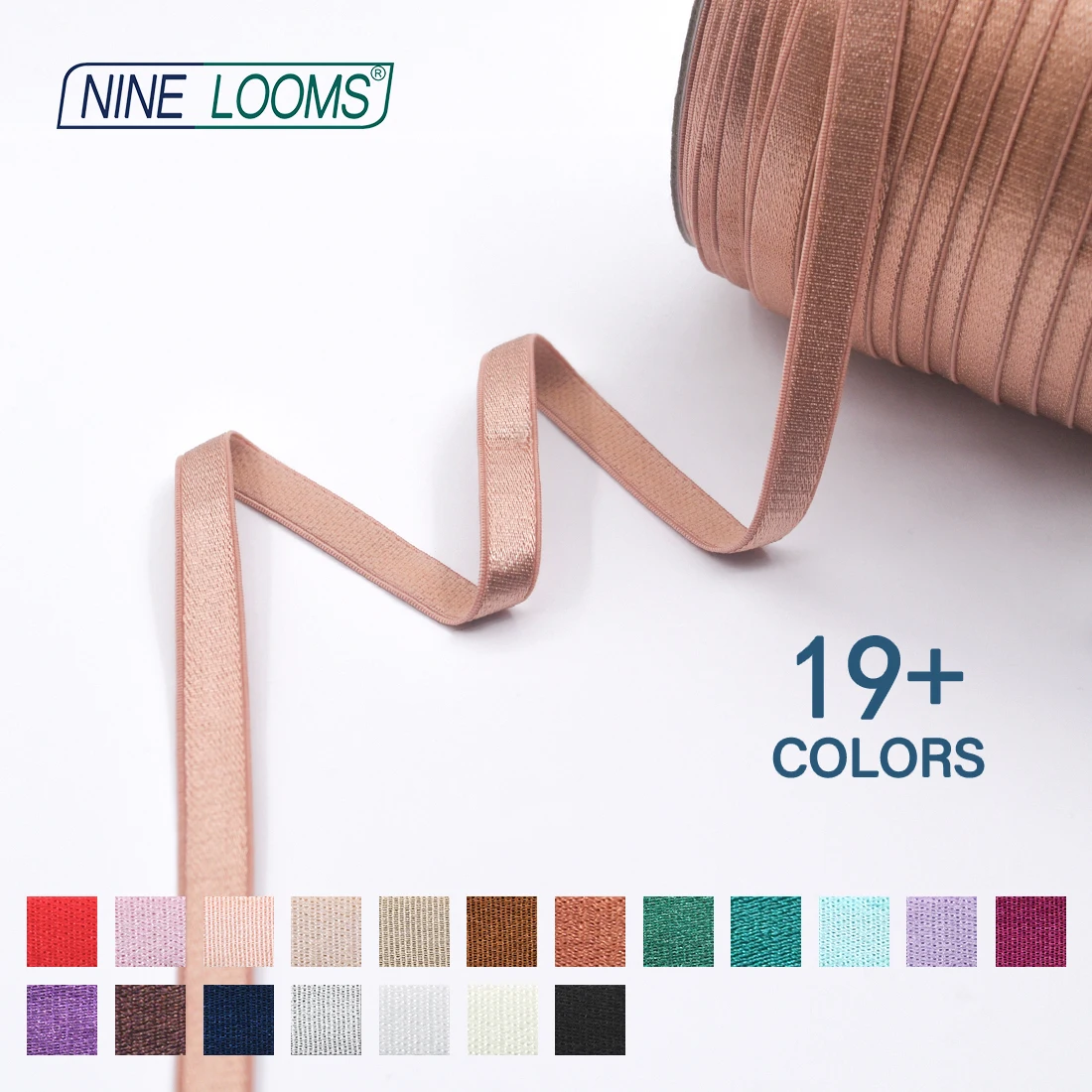 NINE LOOMS BH-Träger, elastisches Band, 3/8 Zoll, 10 mm, glänzendes Nylon-Schulterband, Unterwäsche, Dessous-Herstellung, Nähbesatz, 50, 100 Yard per Spule – Detail 9
