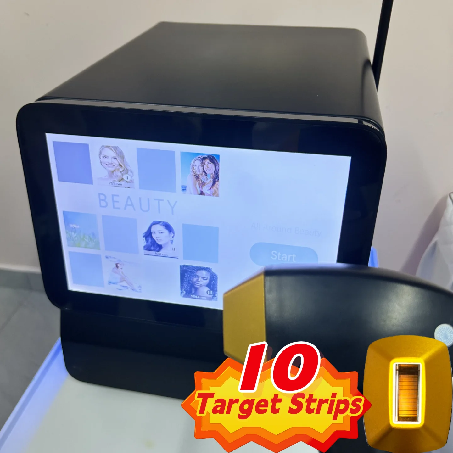

10 Target Strips Diode Laser Hair Removal Machine Painless Permanent Hair Removal Skin Rejuvenation Device