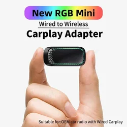 Apple CarPlay Wireless Adapter Car Play Wireless Dongle for iPhone for 2016 and Later Cars with OEM Wired CarPlay Ambient Light