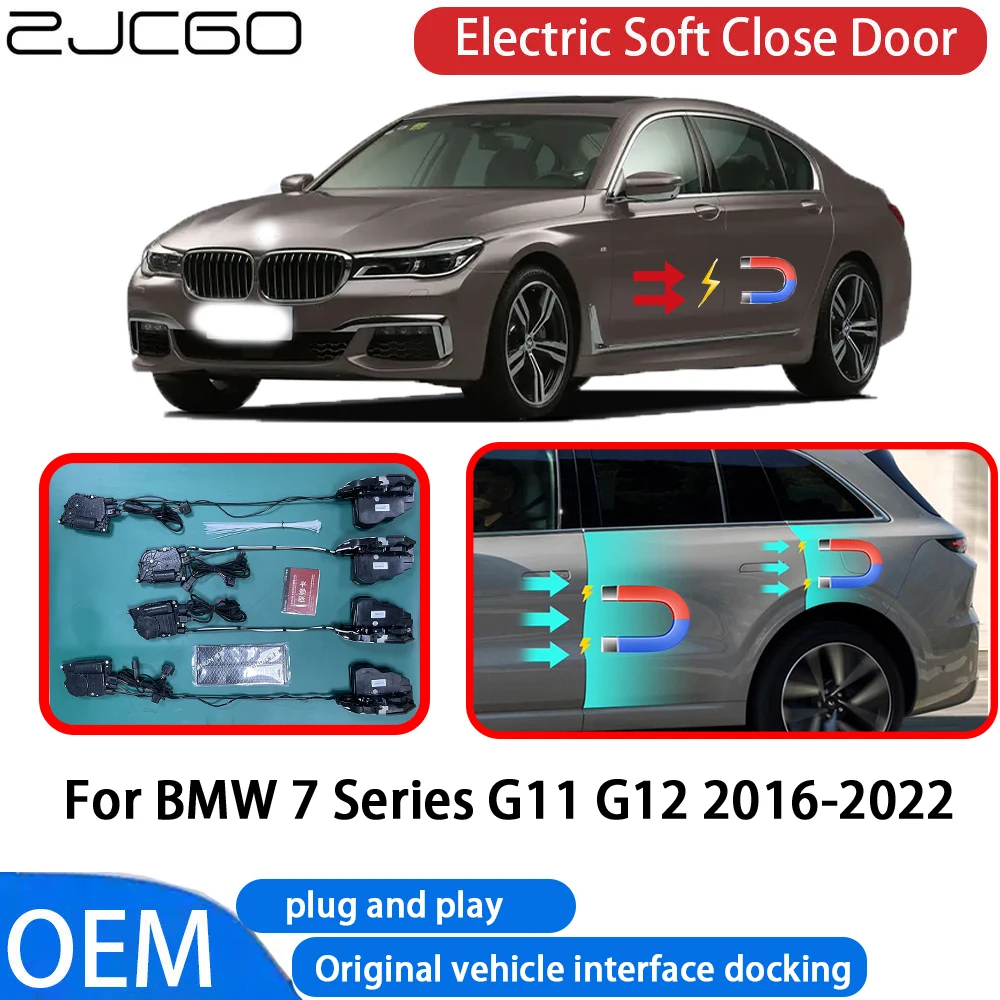 

ZJCGO for BMW 7 Series G11 G12 2016-2022 Car Automatic Electric Soft Close Door Closer System OEM Plug and Play Comfort Closing