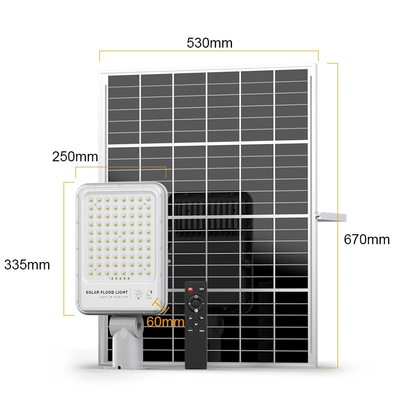 

2500Lumen Powered Reflector Outdoor LED Rechargeable Solar Panel Flood Lights