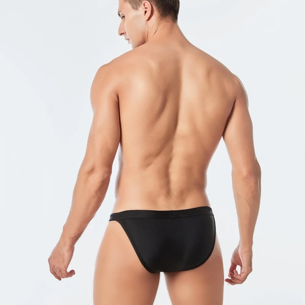 Mens Sexy Low Waist Swimming Briefs Comfortable Soft Fabric Beachwear Durable Professional Trunks Summer Sport Shorts