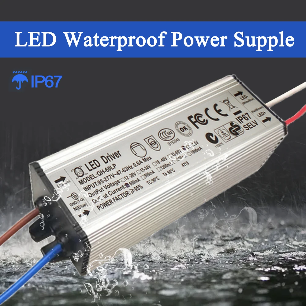 LED Driver 600mA Constant Current High PF 3W 10W 20W 30W 40W 50W 60W 1-2x3w 3-10x3w 10-18x3w 18-30x3w Lamp Lighting Power Supply