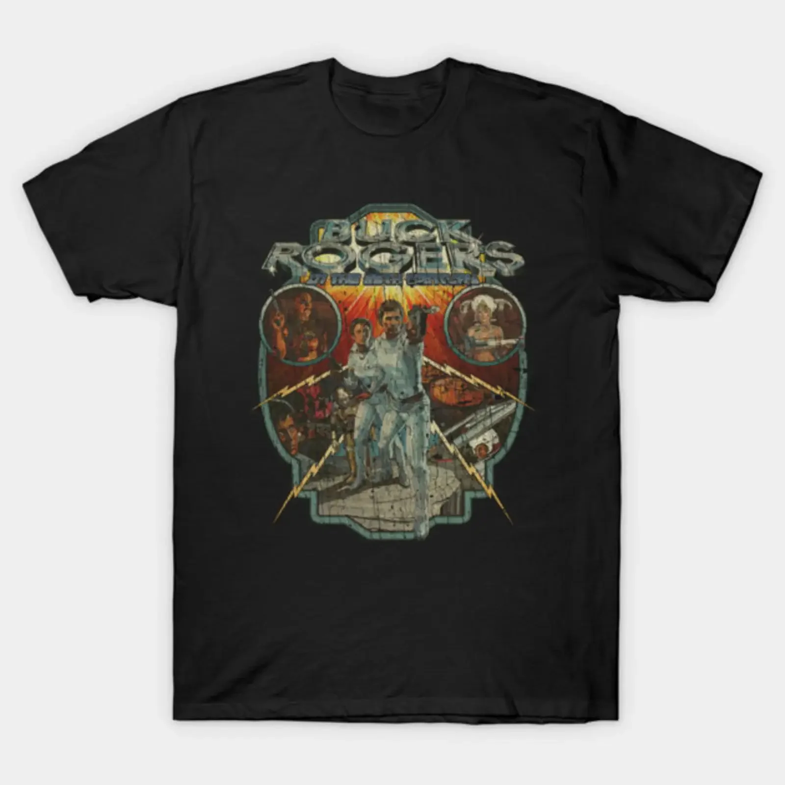 Buck Rogers In The 25Th Century 1979 Verge Club T Shirt vintage Washed Stretched Slightly Top For Everyday Wear Casual