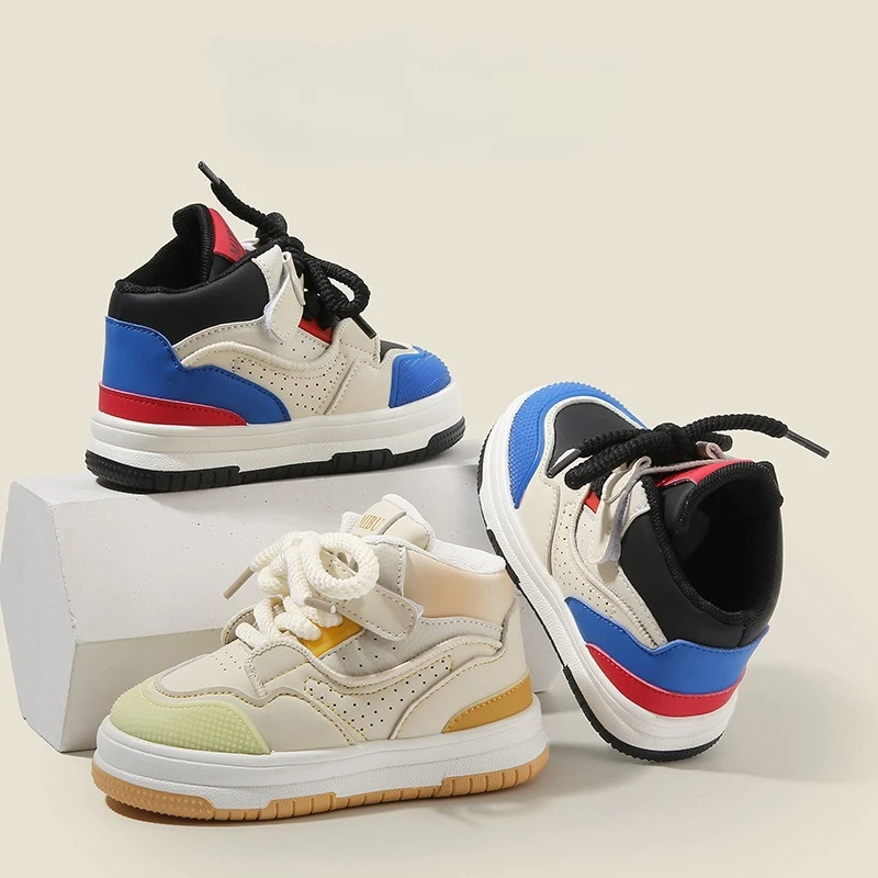 

Fashion Girls' Shoes 2025 Spring New Kids High Top Sneakers Simple Soft Soled Boys Shoes Anti Slip Girls Casual Shoe Кроссовки