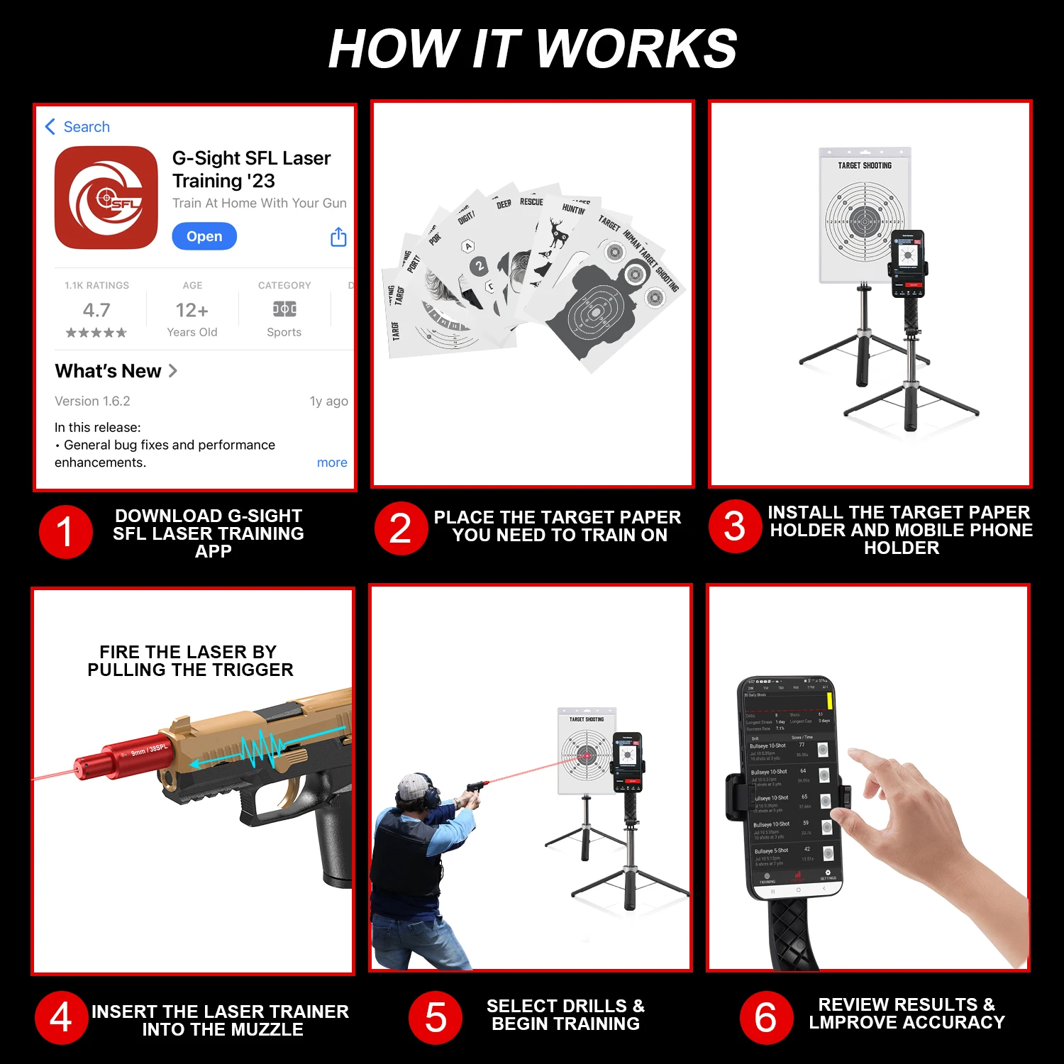 Système d'entraînement au tir au laser - Pratique à sec à domicile, économisez sur les munitions pour 9mm/38SPL.