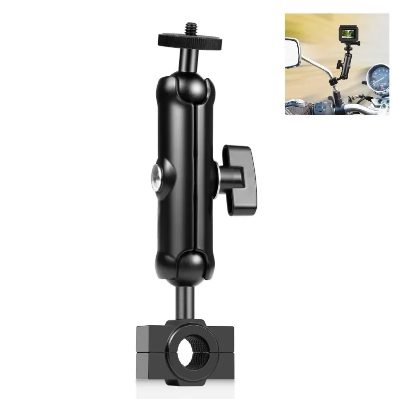 For Go Pro Accessories Aluminum alloy Motorcycle Handlebar Fixed Bracket Adapter Mount For GoPro and Other Action Cameras