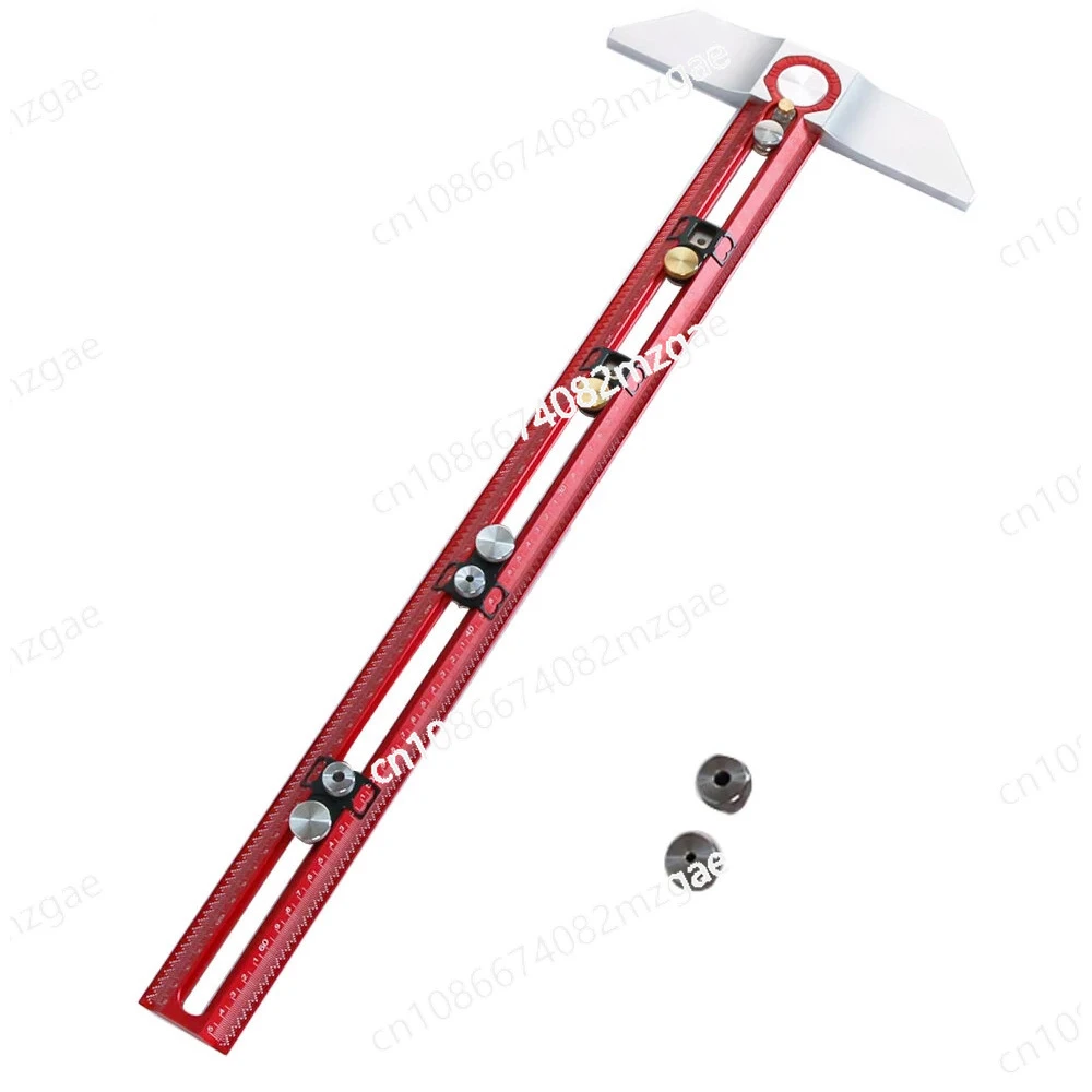 45 degree aluminum alloy angle ruler woodworking T-shaped right angle scribing size hole ruler crossing line