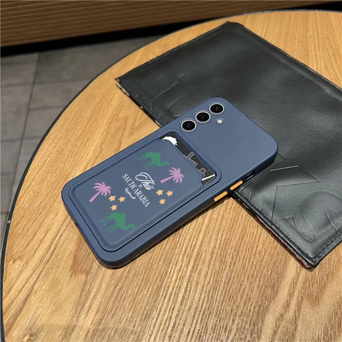 S 24 데저트 카멜 카드 포켓 실리콘 휴대폰 케이스, 삼성 S24Plus S24FE S24Ulta S23FE S22 S21 S22 S20 노트 20 20 프로 10 커버 