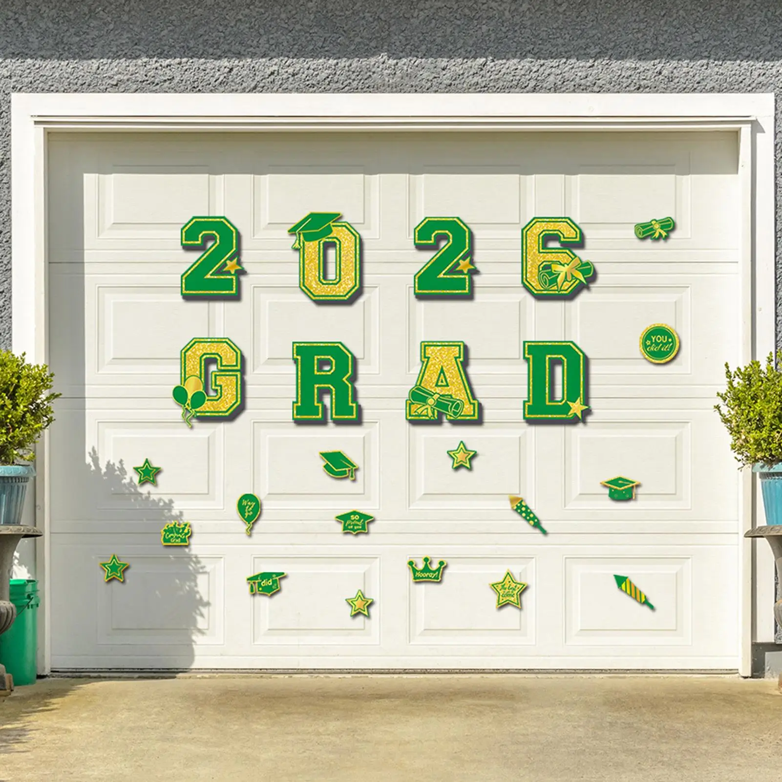 2026 Grad Car Decoration Magnet 24 Pieces Exterior Decoration Car Magnet For Refrigerator Garage Door Parade Cruise Graduation