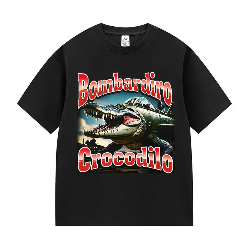 

Лимитированная забавная футболка Bombardino Crocodilo Meme для мужчин и женщин, летняя футболка с круглым вырезом и коротким рукавом, модные хлопковые футболки высокого качества