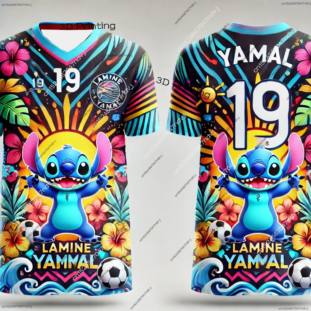 

Disney Stitch Yamal 3D Print Sport Quick Dry Breathable Men T Shirt Football Jersey Team Baby Parent Child Boy Girl Short Sleeve