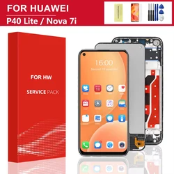 100% Tested 6.4'' Display Replacement With Frame For Huawei P40 Lite LCD Touch Screen Digitizer Assembly for Nova 7i JNY-LX2 LCD