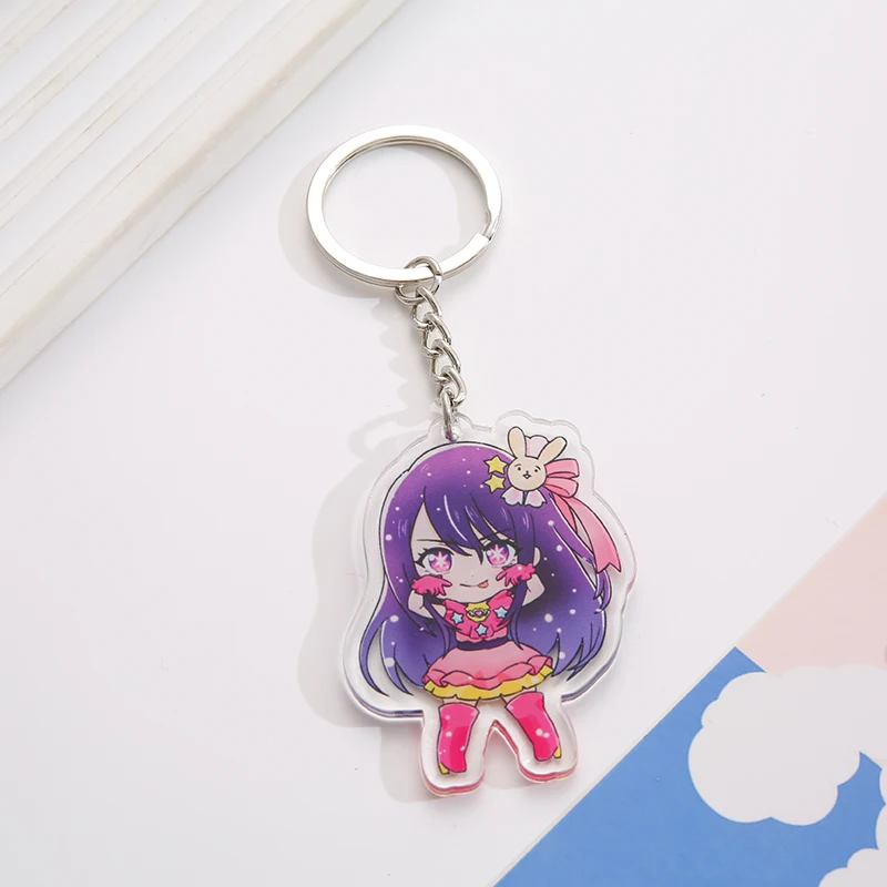 Oshi no Ko IMDb Keychain Cartoon Character Ornament Key Bag Pendant Clothing Accessories 450