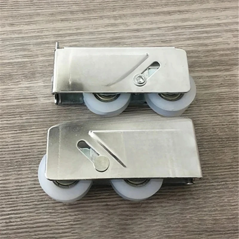 2PCS Aluminum Alloy Double Wheel Door & Window Roller Sliding Window Nylon Narrow Gauge Double Pulley Lock Block
