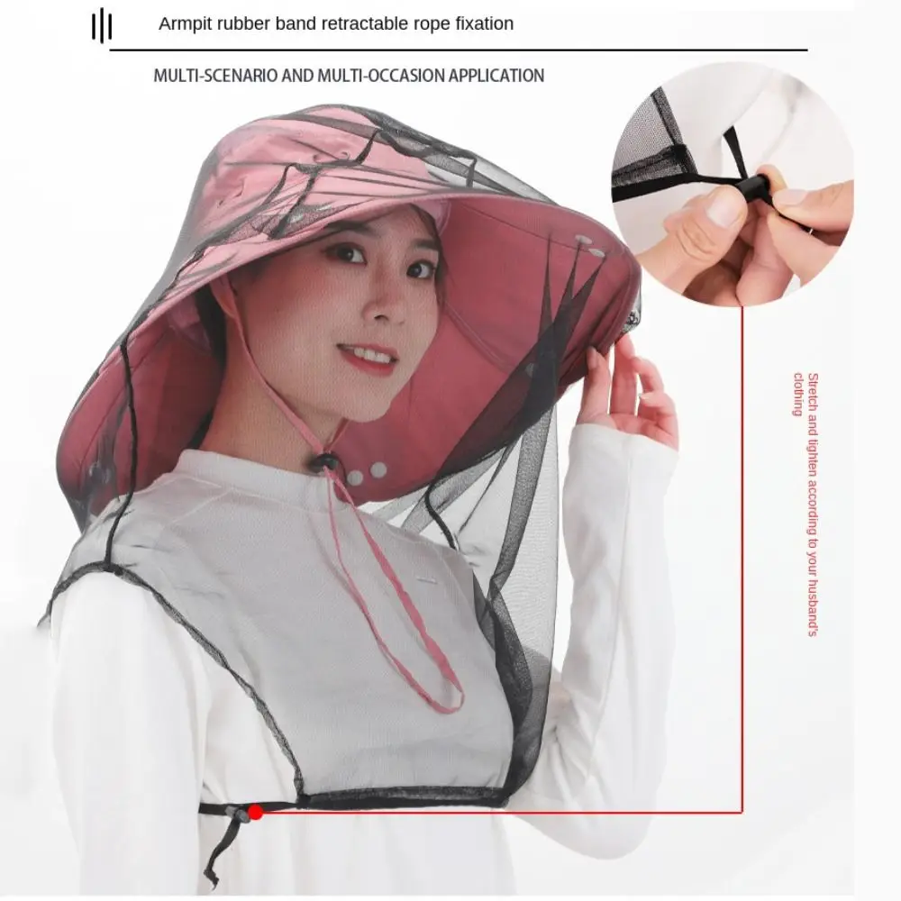 Camouflage Hat-Veil Head Face Mask Head Face Protector Sun Cap Hat Insect Mesh Hat Mosquito Net Anti Bee Hat Insect Bee Net