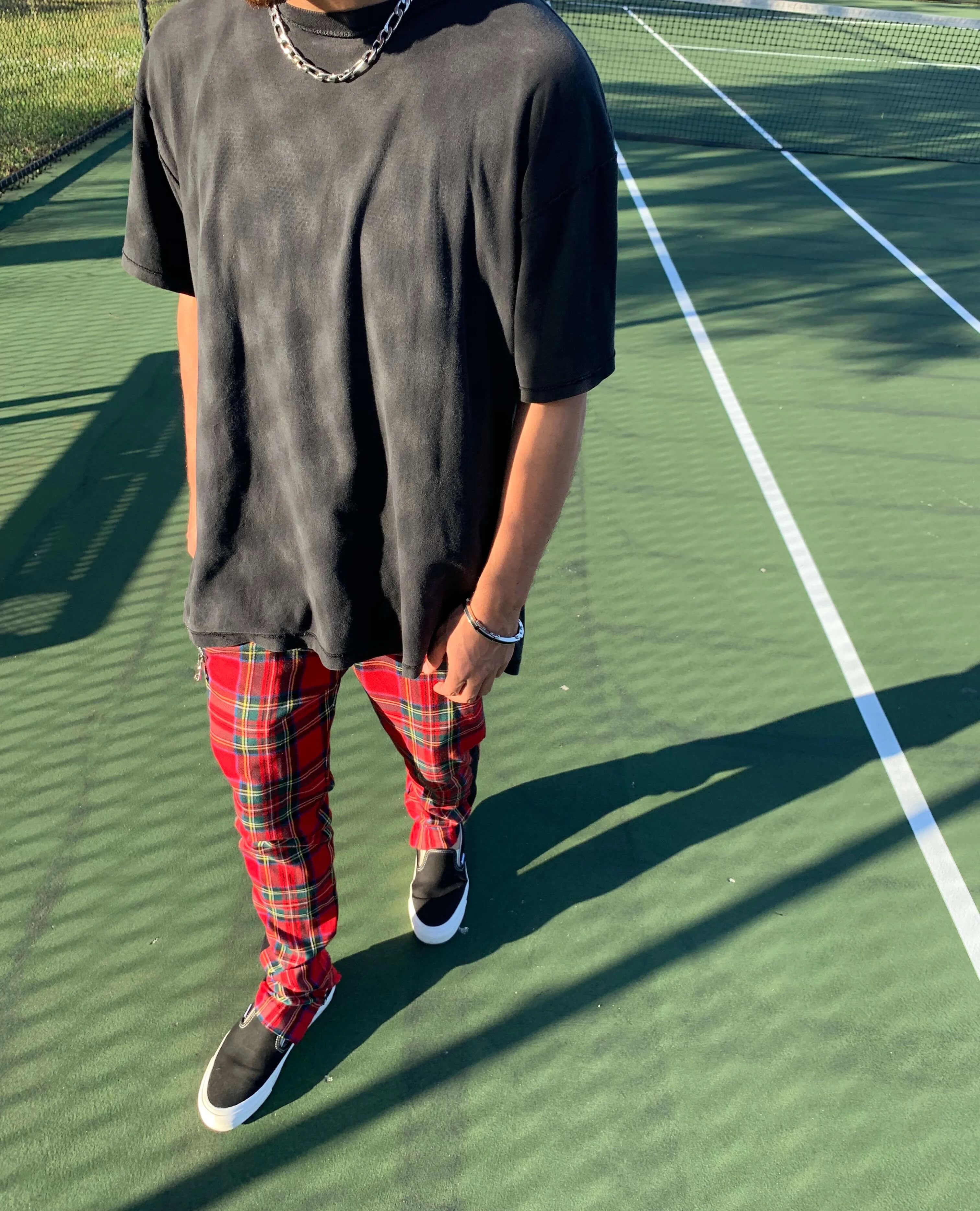 2025 Men's Plaid Slim Fit Pants Ribbed Drawstring Waist Casual Elastic Comfort Streetwear Pencil Trousers Xs-Xl Fast Ship