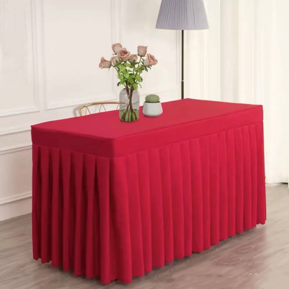 

Solid Color Rectangle Table Skirts Thick Comfortable Table Cloth Cover Skin Friendly Soft Banquet Tablecloth Banquet