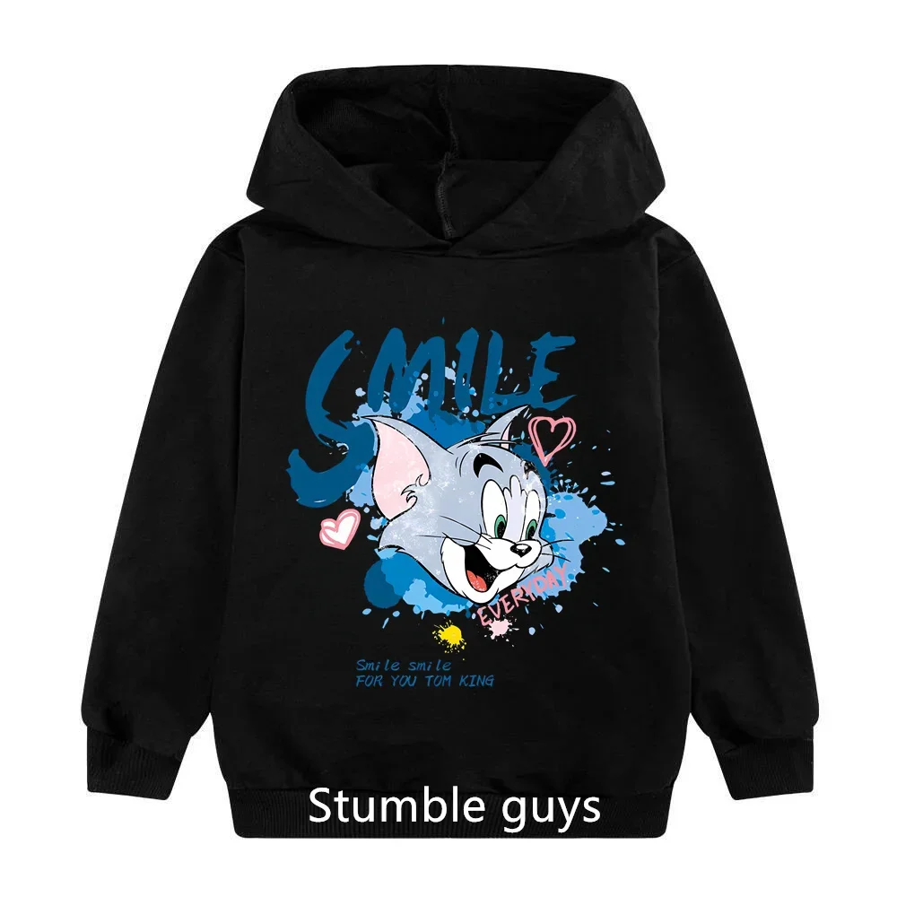 Children\'s Hoodie Cat and Mouse Cartoon Cute Hoodie Fine Printed Sports Hoodie Casual Wear with Men and Women Alike Jerry Tom