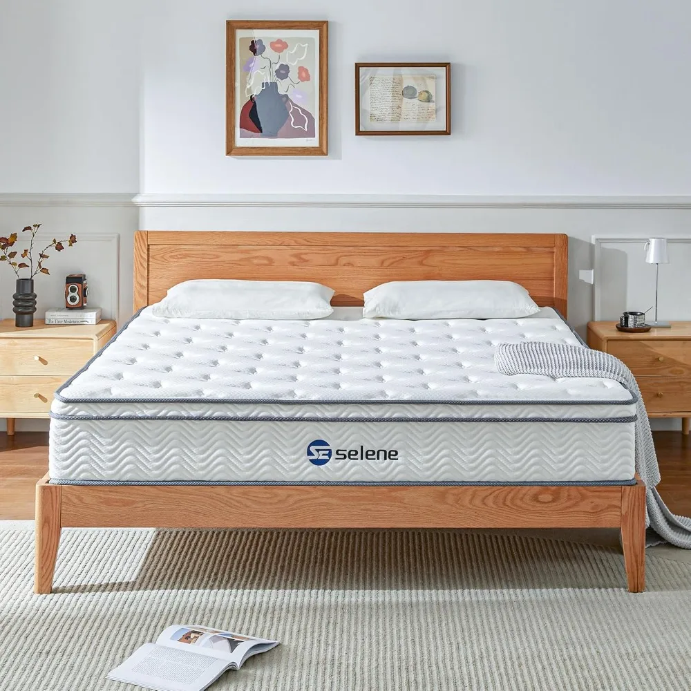 Mattress, 10 Inch Mattress with Pocket Spring and Memory Foam for Pressure Relief, Motion Isolation, Edge Support